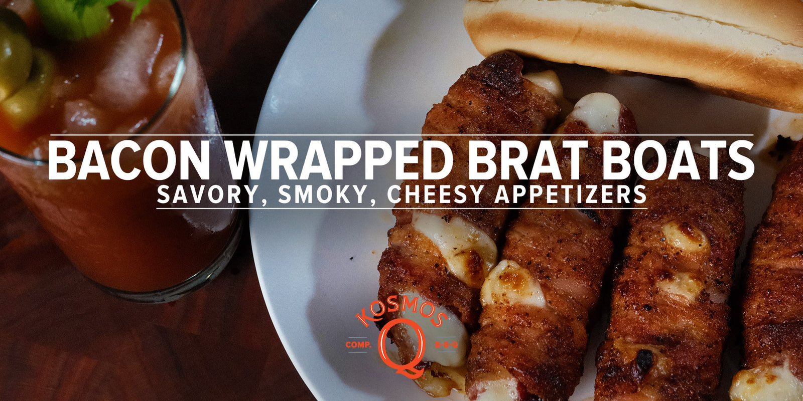 Bacon Wrapped Brat Boats