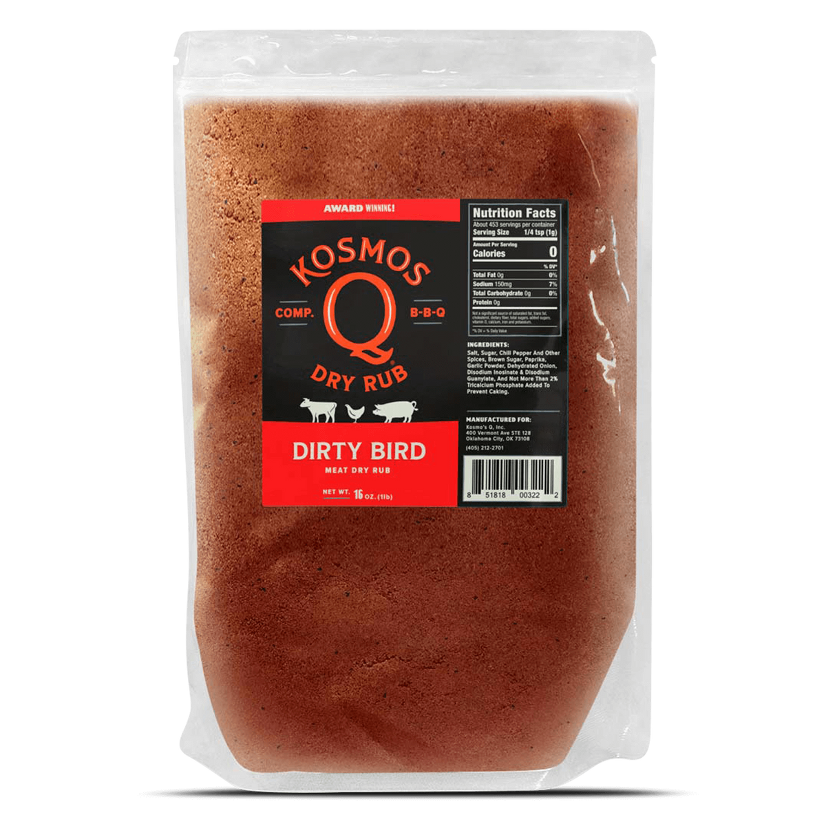 Kosmo's Q Barbecue Rubs 1 Lb Bag Dirty Bird Rub