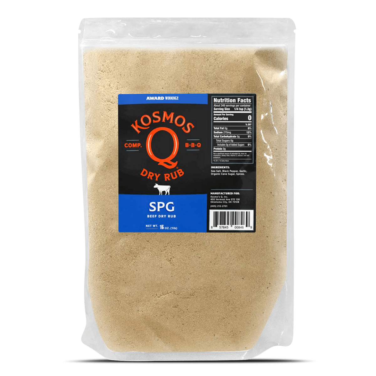 Kosmo's Q Barbecue Rubs 1 Lb Bag SPG Rub