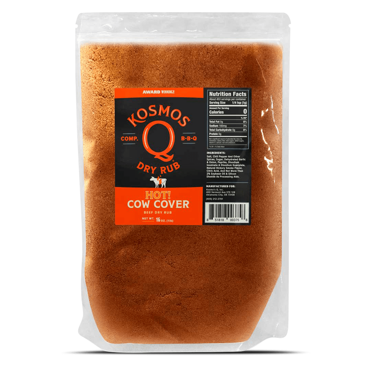 Kosmo's Q Barbecue Rubs Cow Cover HOT Rub