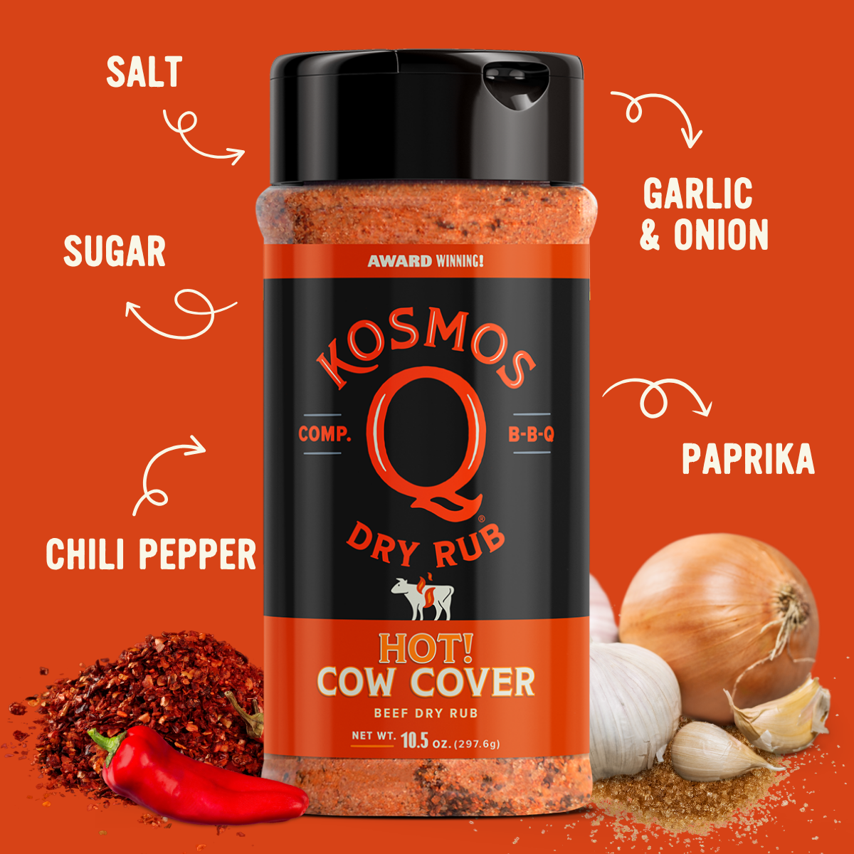 Kosmo's Q Barbecue Rubs Cow Cover HOT Rub