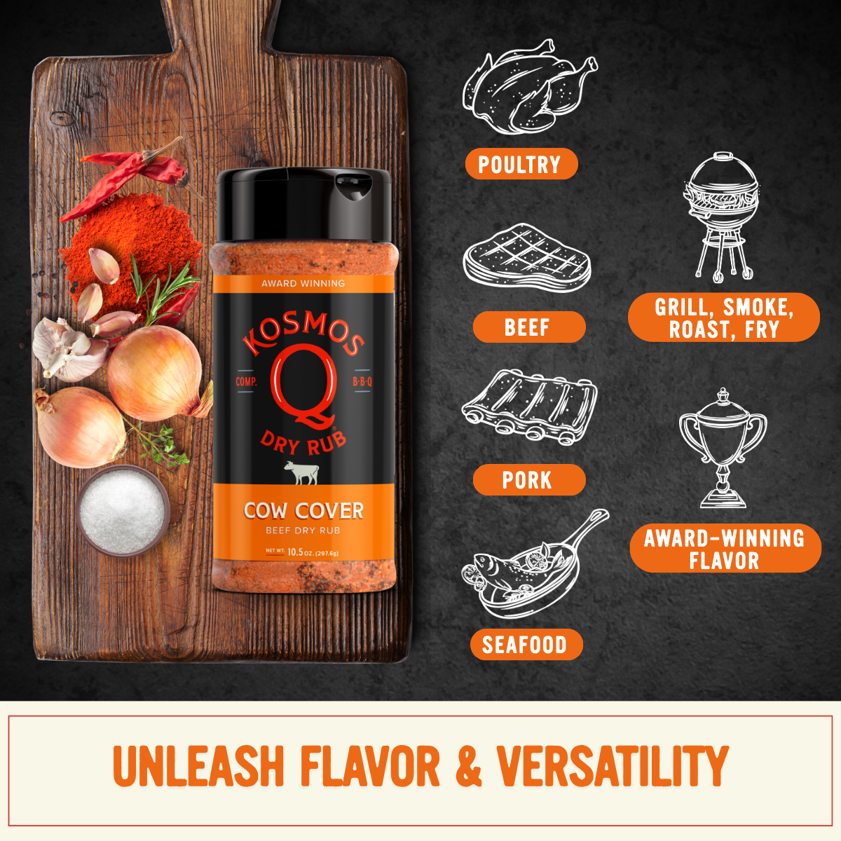 Kosmo's Q Barbecue Rubs Cow Cover Seasoning Rub