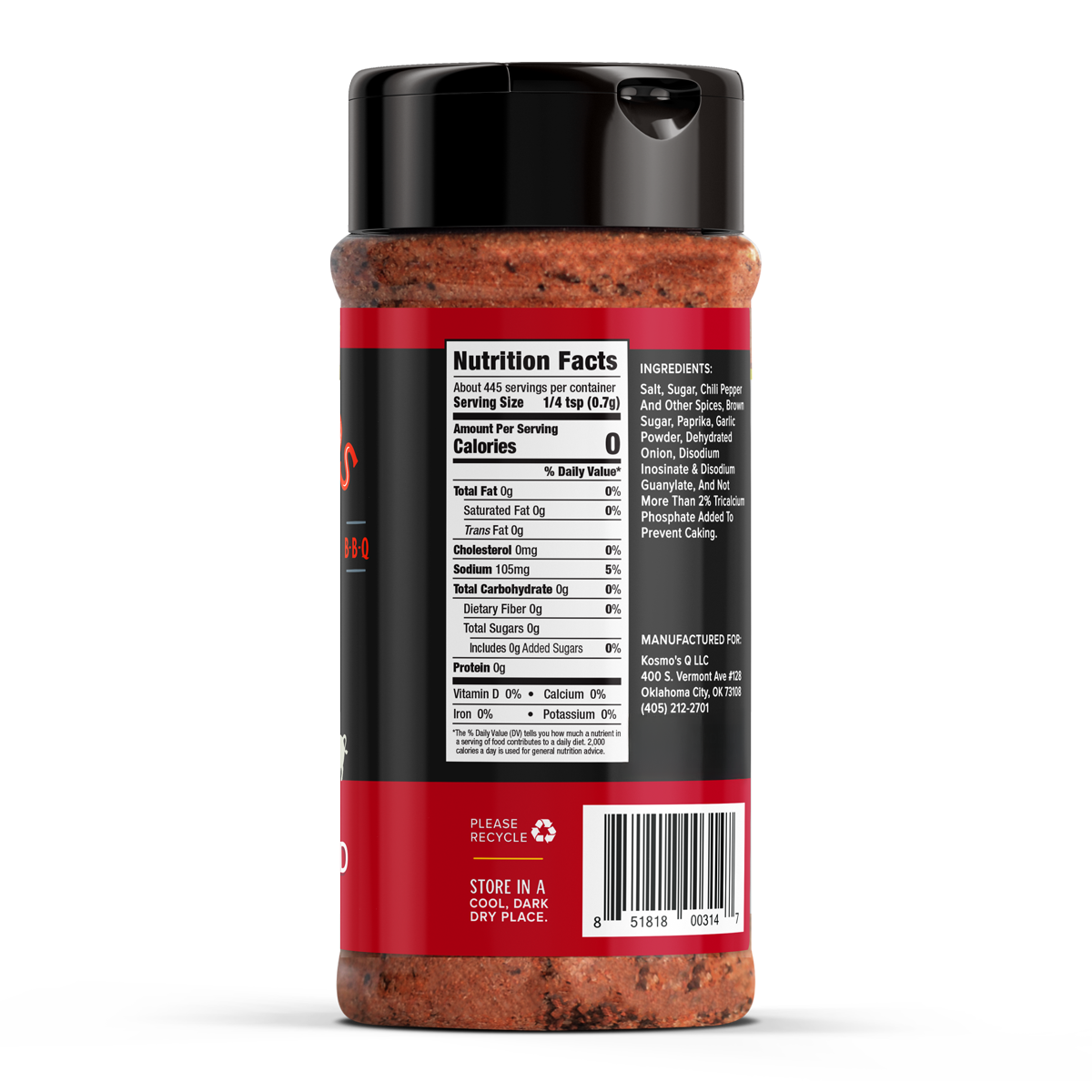 Kosmo's Q Barbecue Rubs Dirty Bird HOT Rub