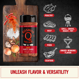 Kosmo's Q Barbecue Rubs Shaker Dirty Bird HOT Rub