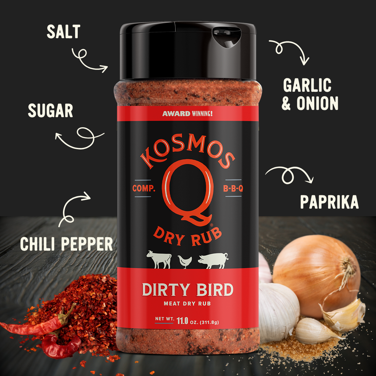 Kosmo's Q Barbecue Rubs Dirty Bird Rub