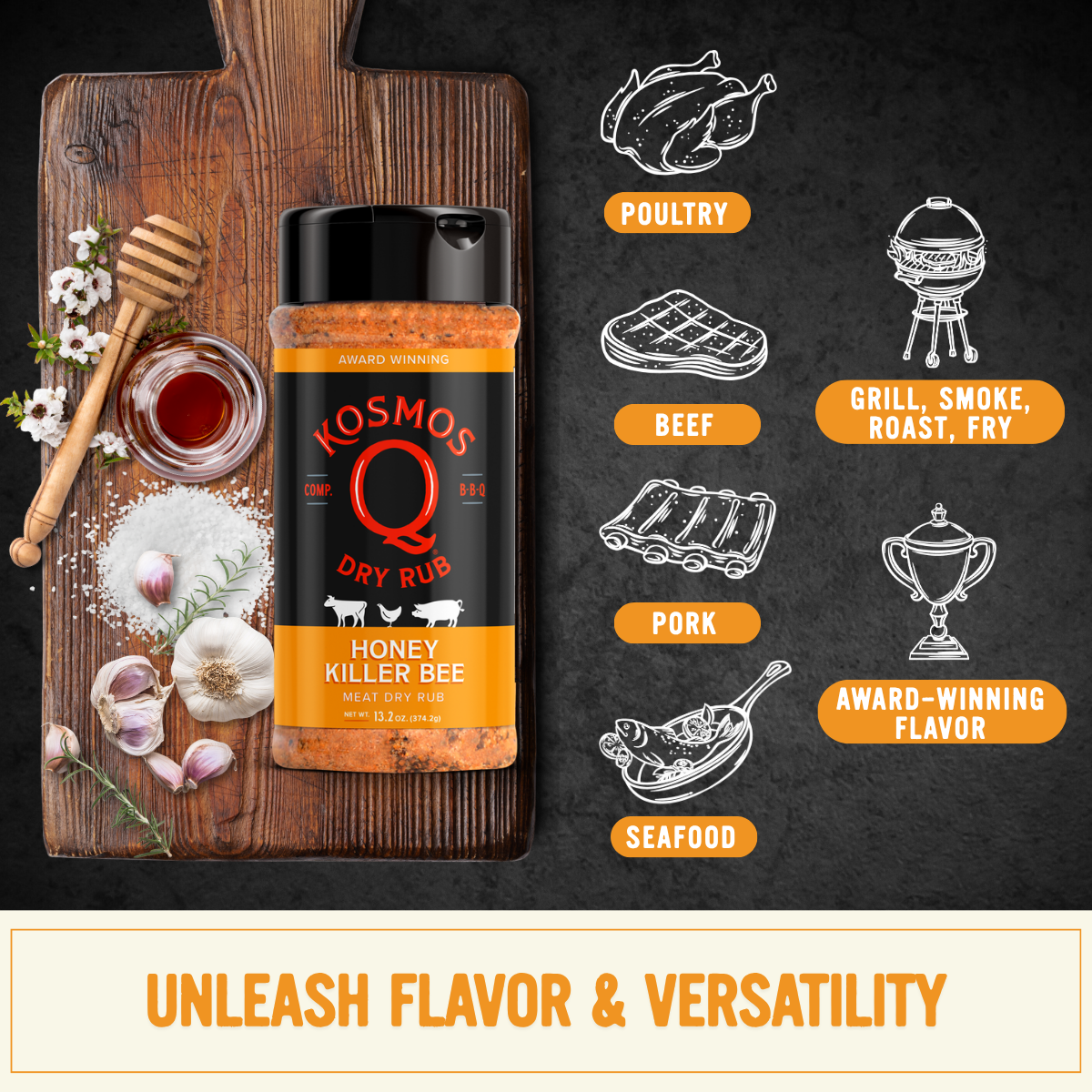 Kosmo's Q Barbecue Rubs Honey Killer Bee Rub