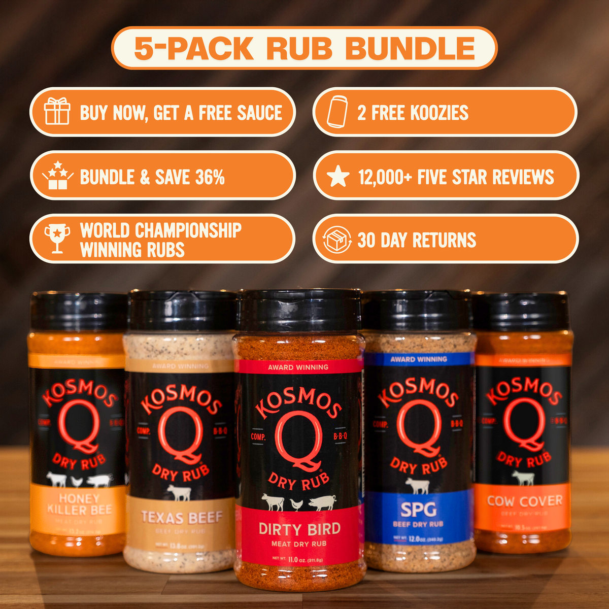 Kosmo's Q Barbecue Rubs Kosmos Q Classic Rubs - 5 Pack Combo + FREE GIFTS!