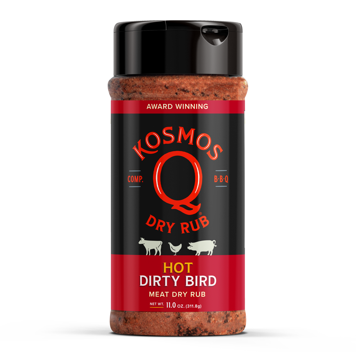 Kosmo's Q Barbecue Rubs Shaker Dirty Bird HOT Rub