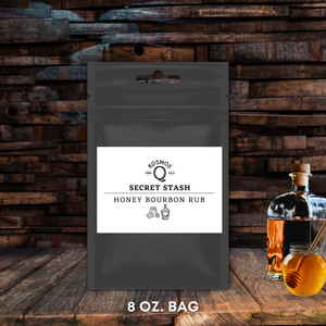 Kosmo's Q Barbecue Rubs Single Bag + Empty Shaker + Extra Label The Kosmos Q Lab Secret Stash: Honey Bourbon Rub