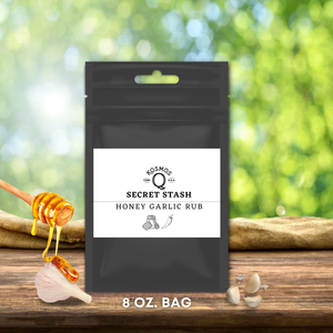 Kosmo's Q Barbecue Rubs Single Bag + Empty Shaker + Extra Label The Kosmos Q Lab Secret Stash: Honey Garlic Rub