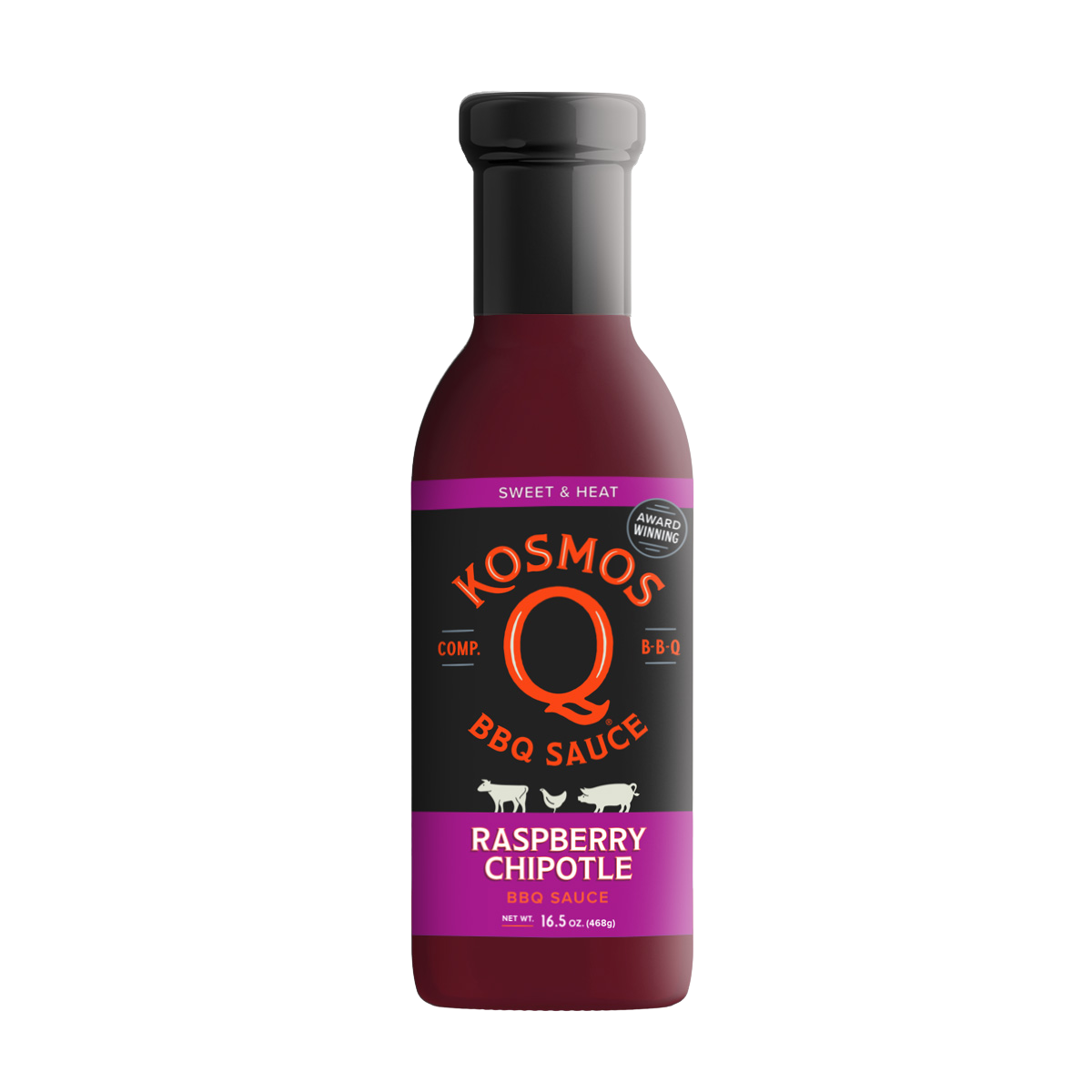 Kosmo's Q BBQ Sauce Single Bottle Raspberry Chipotle BBQ Sauce