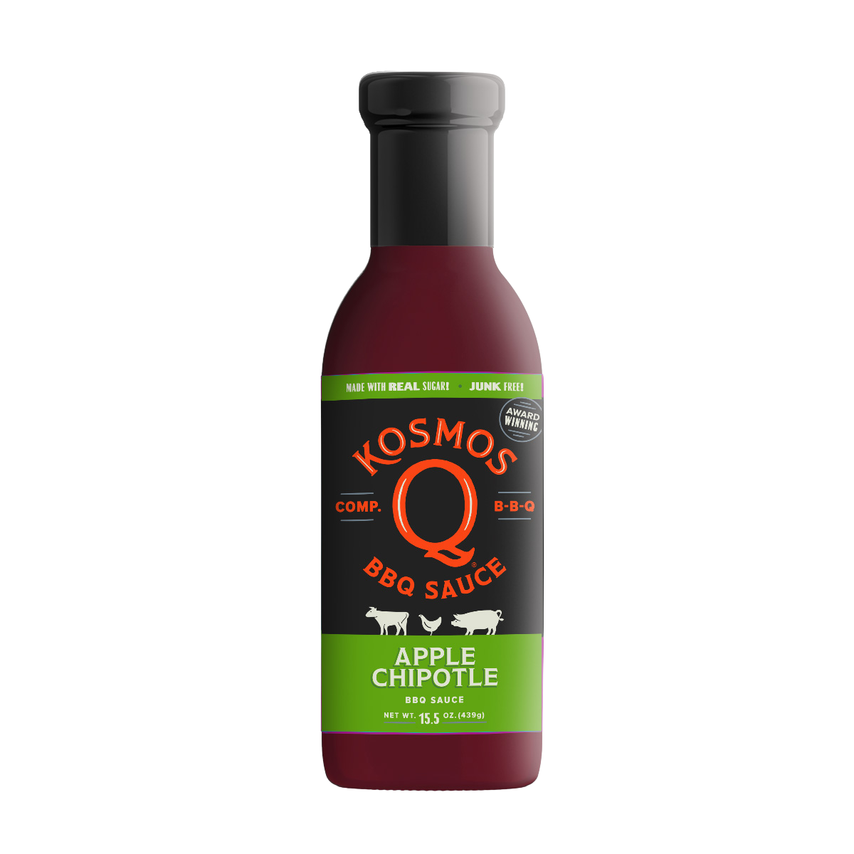 Kosmo's Q BBQ Sauce Single Bottle Sweet Apple Chipotle BBQ Sauce