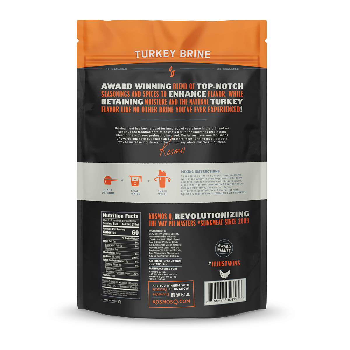 Kosmo's Q Brines and Soaks Turkey Brine