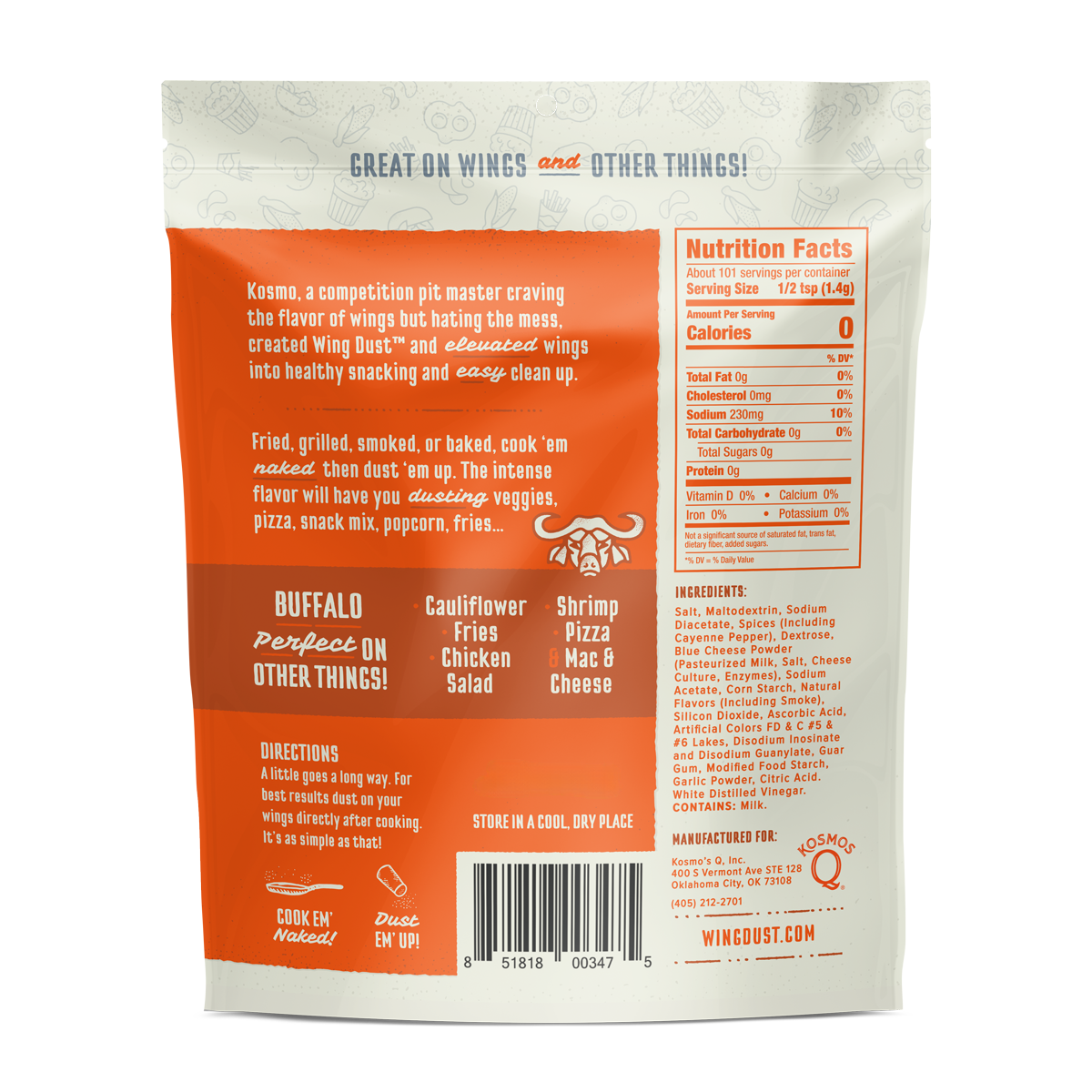 Kosmo's Q Wing Dust® Buffalo Wing Seasoning