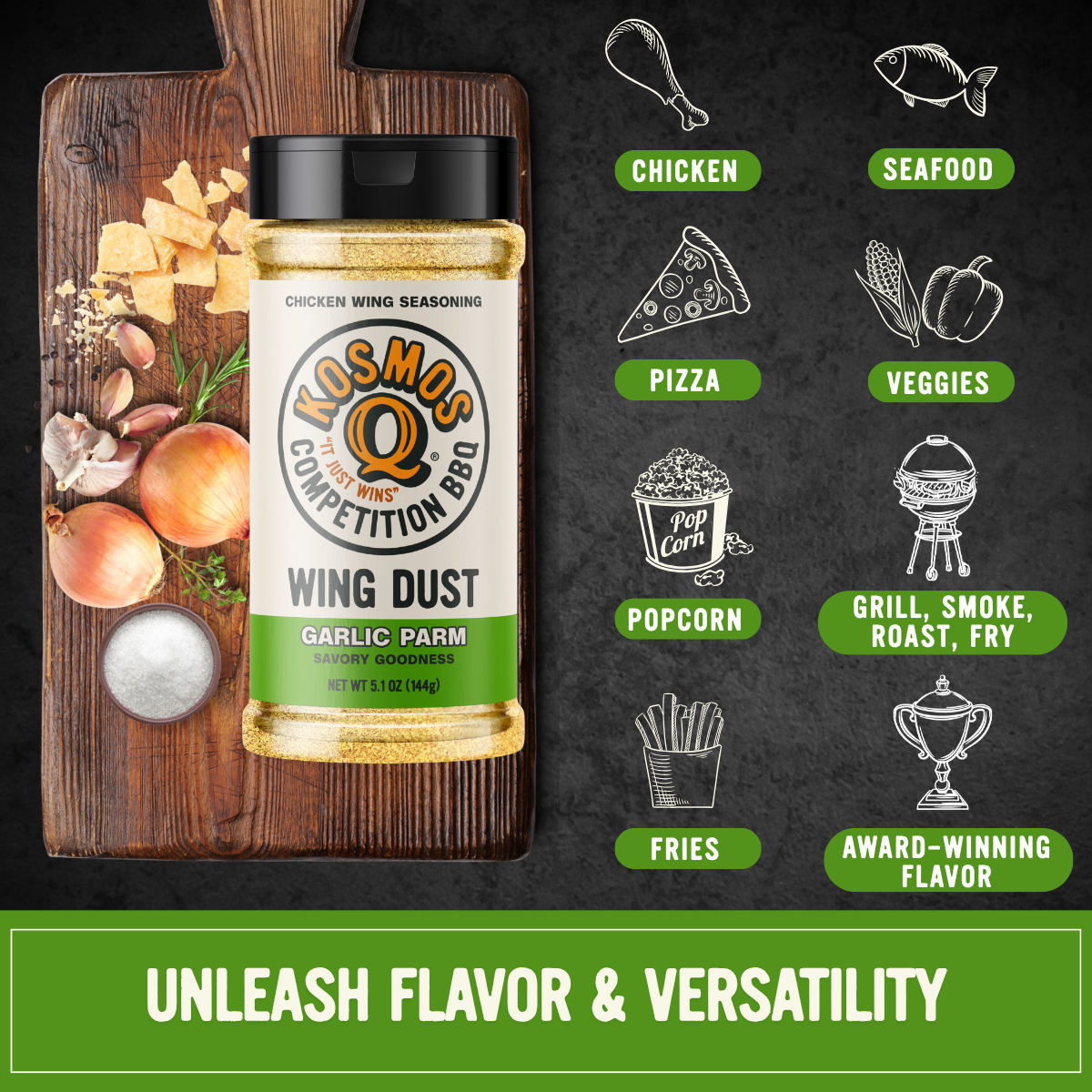 Kosmo's Q Wing Dust® Garlic Parm Wing Seasoning