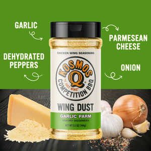 Kosmo's Q Wing Dust® Three Shakers Garlic Parm Wing Seasoning