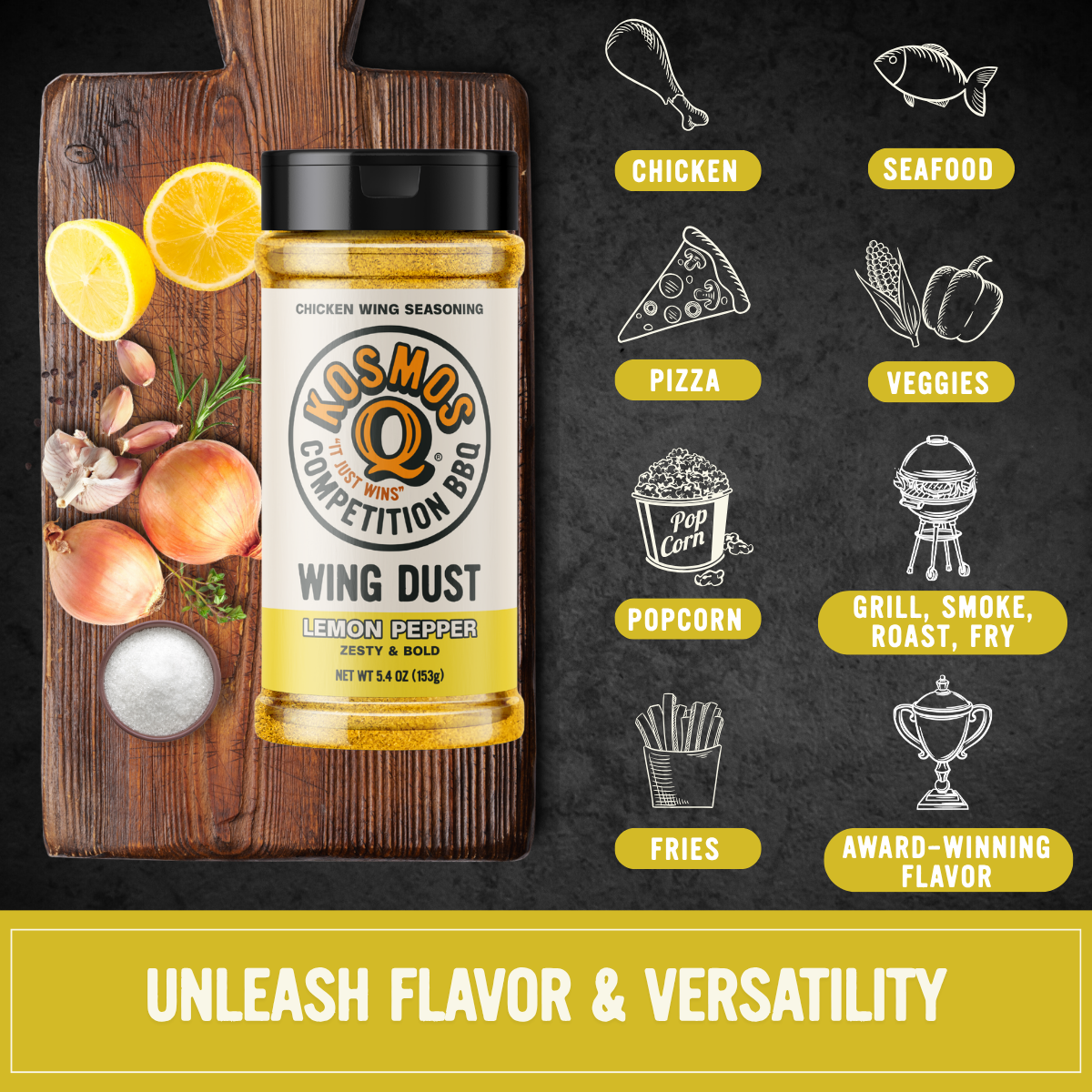 Kosmo's Q Wing Dust® Lemon Pepper Wing Seasoning