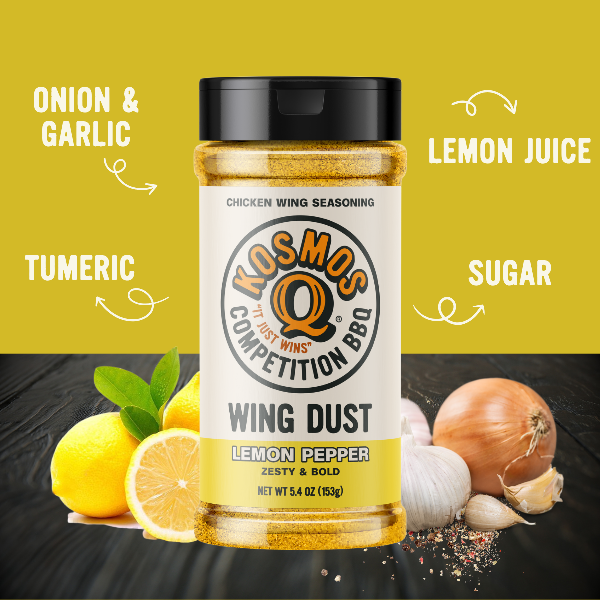Kosmo's Q Wing Dust® Lemon Pepper Wing Seasoning