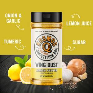 Kosmo's Q Wing Dust® Three Shakers Lemon Pepper Wing Seasoning