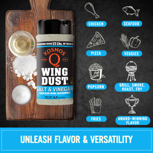 Kosmo's Q Wing Dust® Three Shakers Salt &amp; Vinegar Wing Seasoning