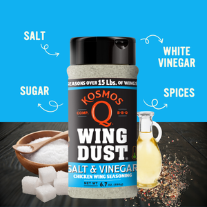 Kosmo's Q Wing Dust® Three Shakers Salt &amp; Vinegar Wing Seasoning