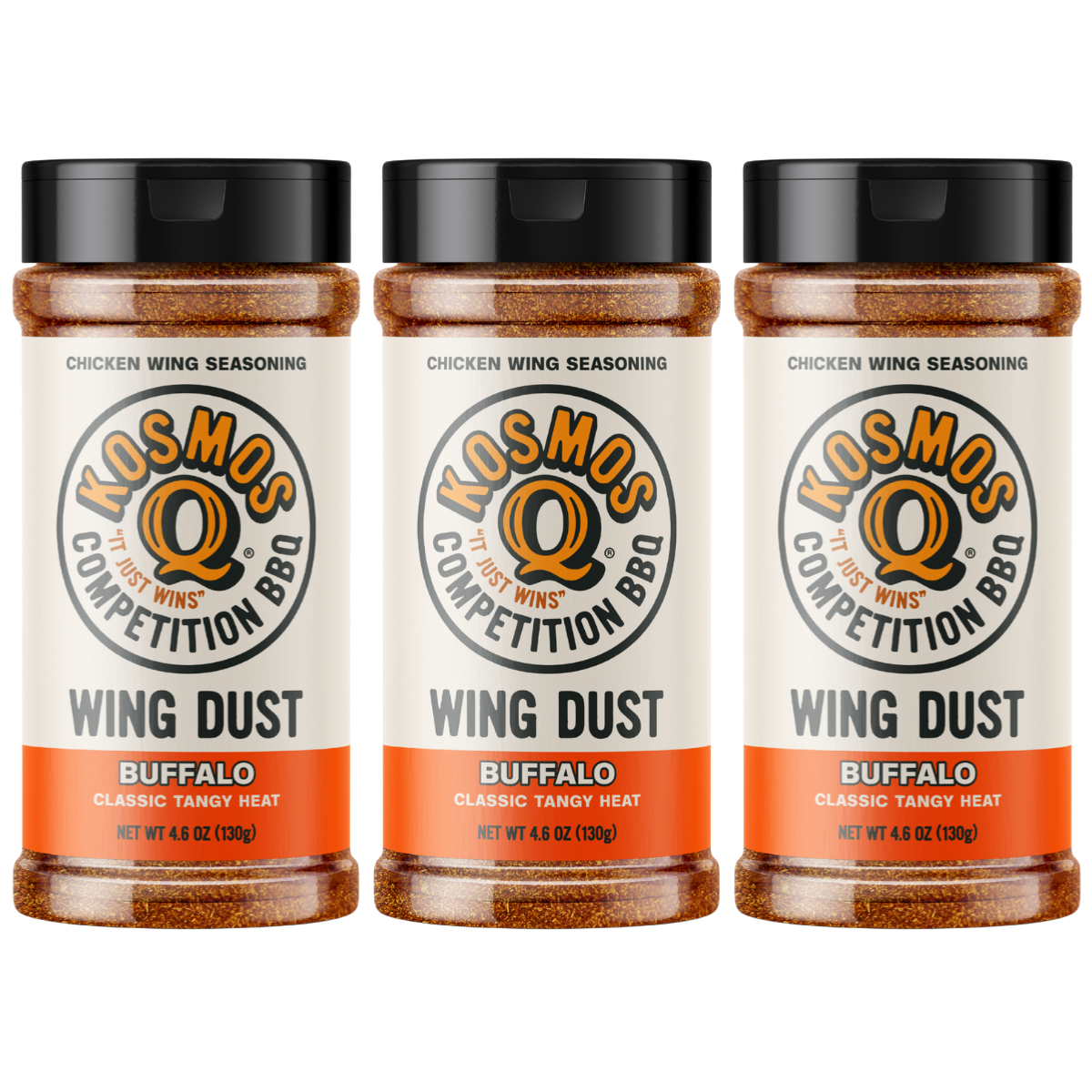 Kosmo's Q Wing Dust® Three Shakers Buffalo Wing Seasoning