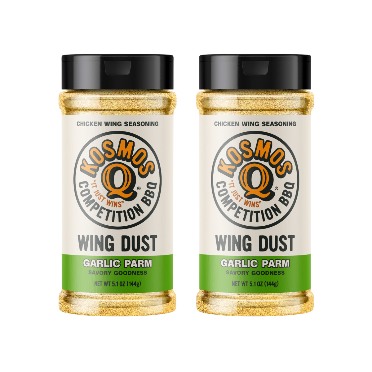 Kosmo's Q Wing Dust® Two Shakers Garlic Parm Wing Seasoning