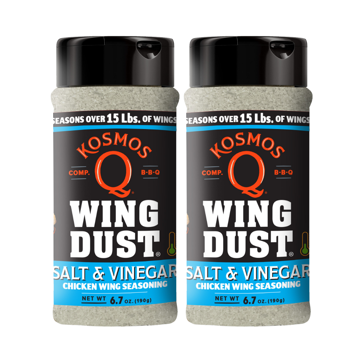 Kosmo's Q Wing Dust® Two Shakers Salt &amp; Vinegar Wing Seasoning