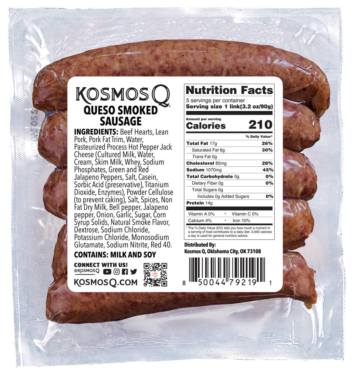 Mountain View STOCK UP &amp; SAVE! Kosmos Q Queso Smoked Sausage