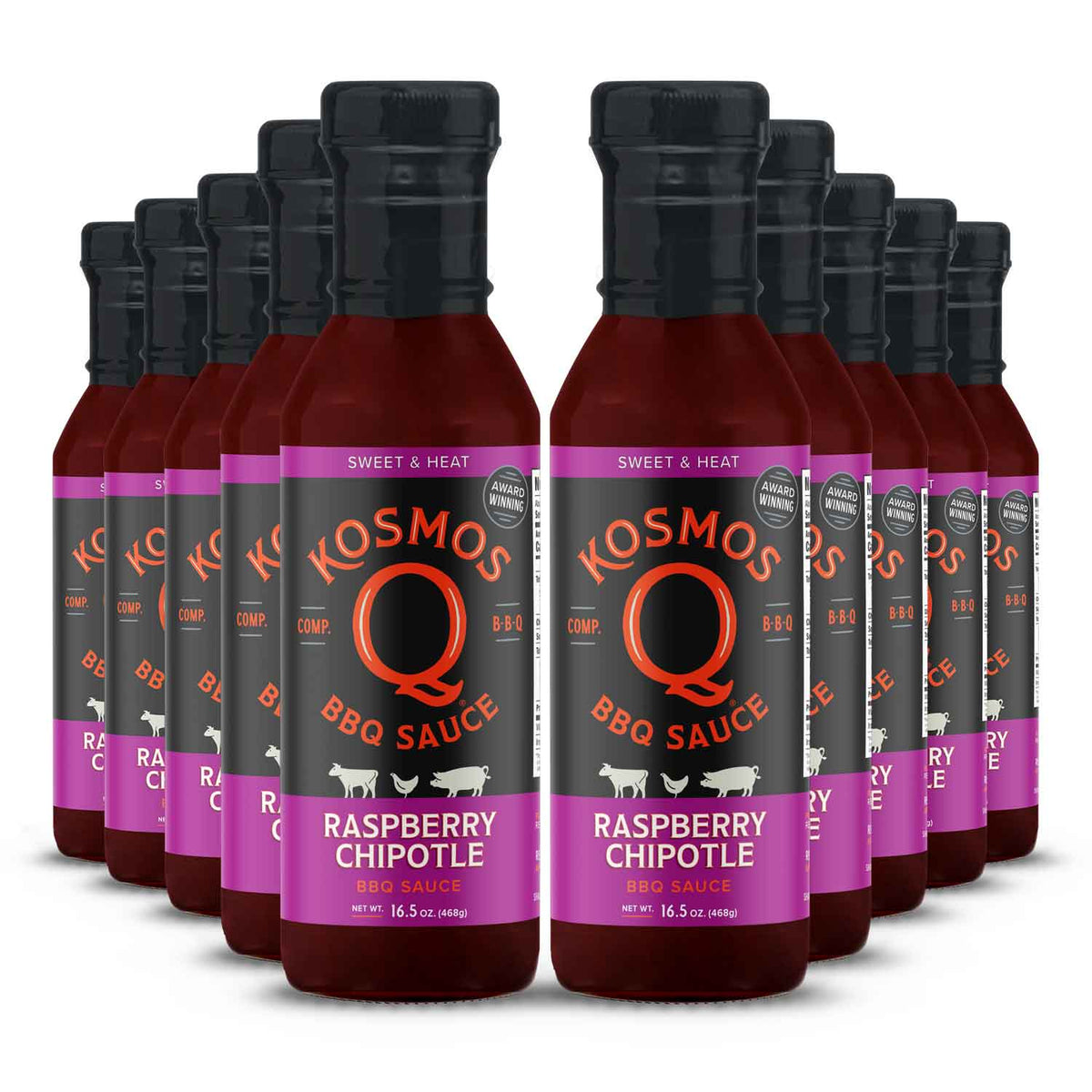 Kosmo's Q BBQ Sauce 10 Pack Raspberry Chipotle BBQ Sauce