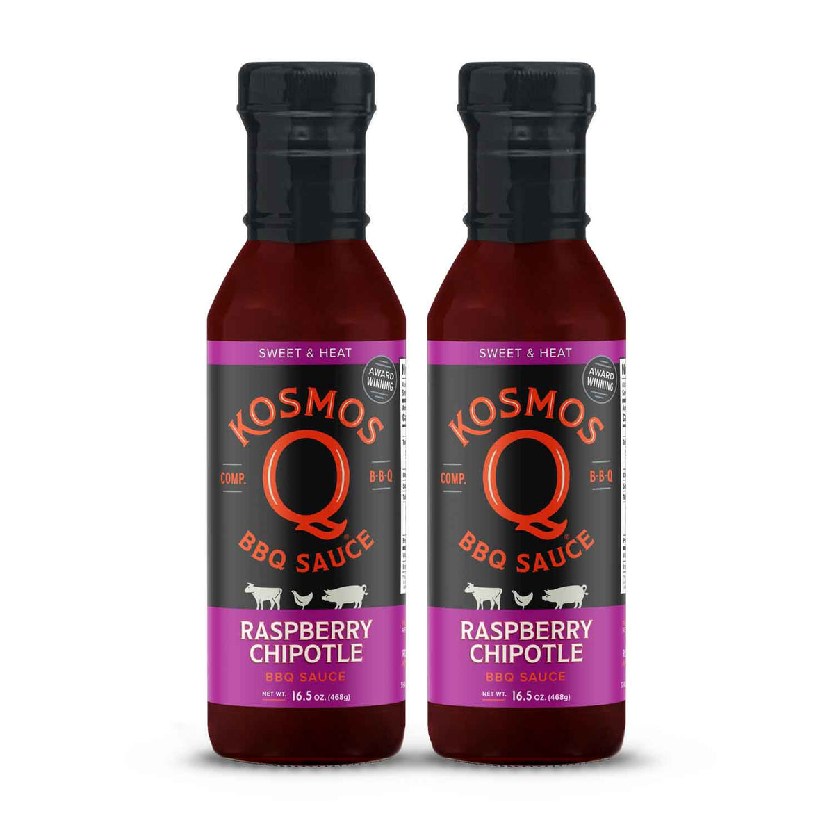 Kosmo's Q BBQ Sauce 2 Pack Raspberry Chipotle BBQ Sauce