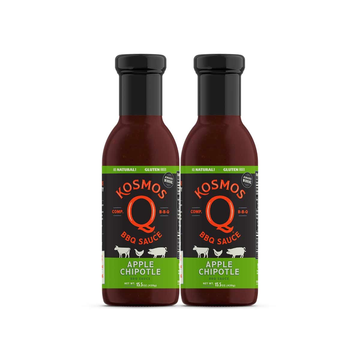 Kosmo's Q BBQ Sauce 2 Pack Sweet Apple Chipotle BBQ Sauce