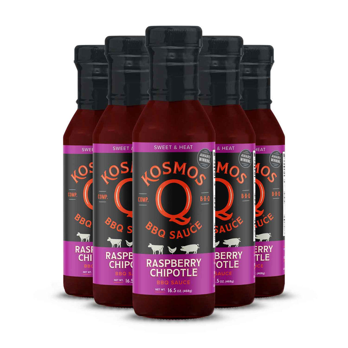 Kosmo's Q BBQ Sauce 5 Pack Raspberry Chipotle BBQ Sauce
