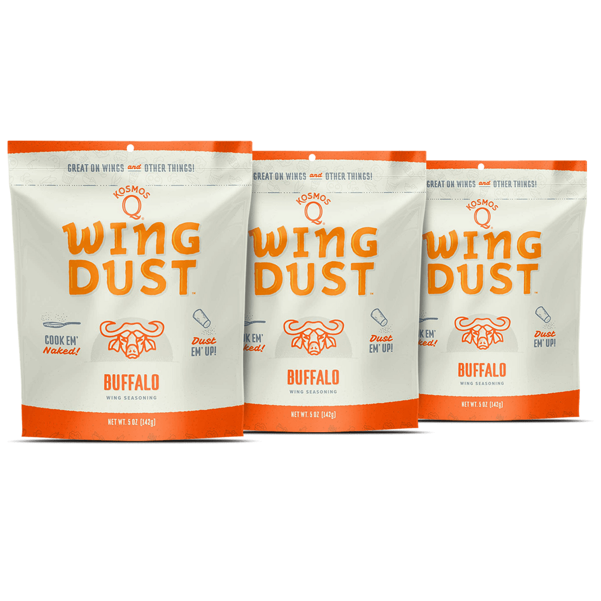 Kosmo's Q Wing Dust™ Three Bags Buffalo Wing Seasoning